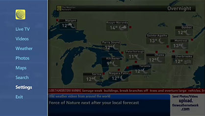 Weather network hd bell hot sale satellite